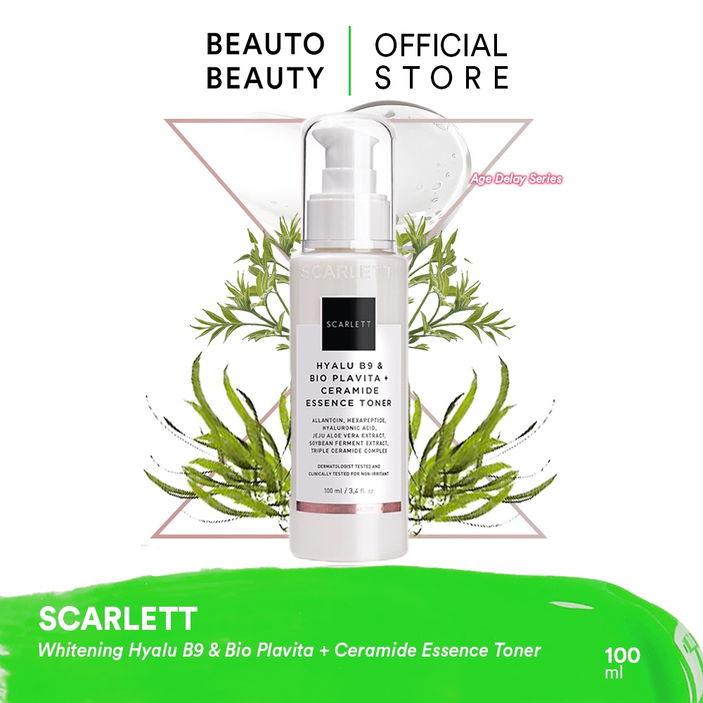SCARLETT Whitening Hyalu B9 & Bio Plavita + Ceramide Essence Toner / Indonesia Age Delay Series Skin