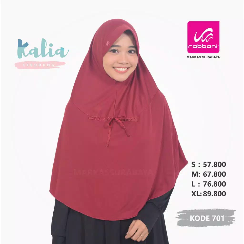 KERUDUNG SEKOLAH RABBANI KALIA - JILBAB INSTAN KALIA RABBANI-Maroon