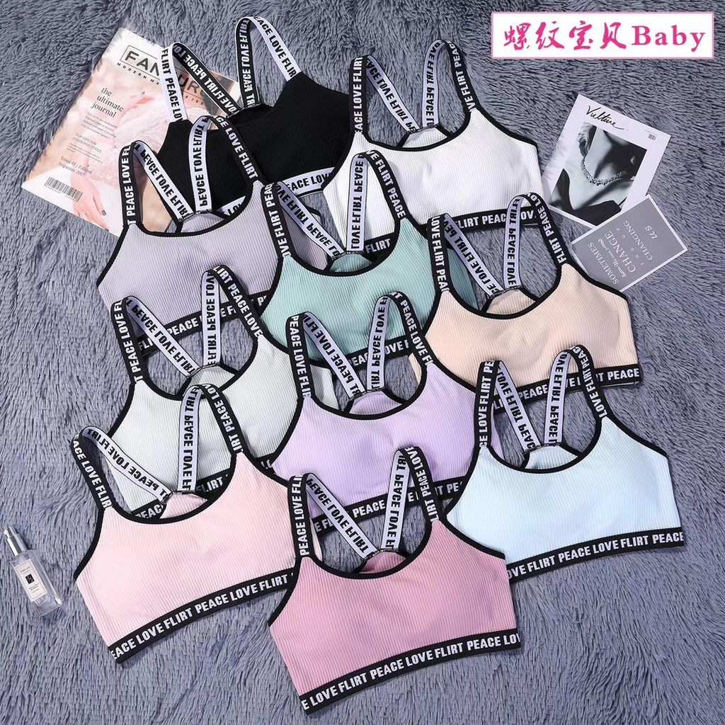 ❀ Chingu ❀ PW086 COD Sport Bra Olahraga Push Up Gym Yoga Tanpa Kawat  Halus Elastis Import Surabaya