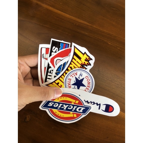 sticker pack brand logo series lucu handphone laptop tumbler dickies