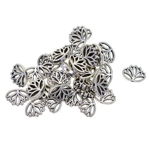 Lotus Shape Hollow Spacer Charms - Spacer Lubang Bentuk Lotus (20pcs)