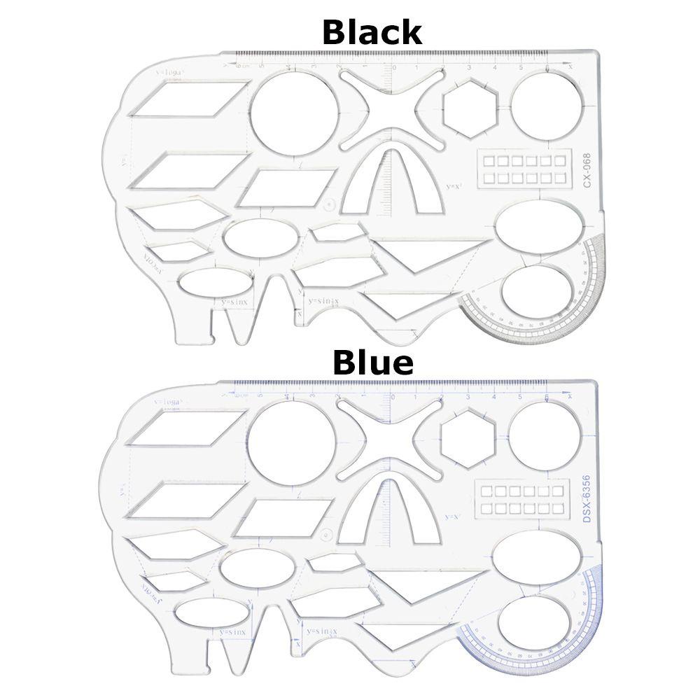 R-flower Geometric Ruler Portable Geometri Multifungsi Alat Ukur Matematika Stensil