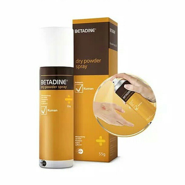 BETADINE DRY POWDER SPRAY ANTISEPTIK KUMAN 55 GR