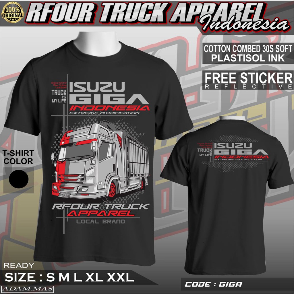 Kaos truck ISUZU GIGA kaos truck lovers kaos truk mania indonesia kaos original