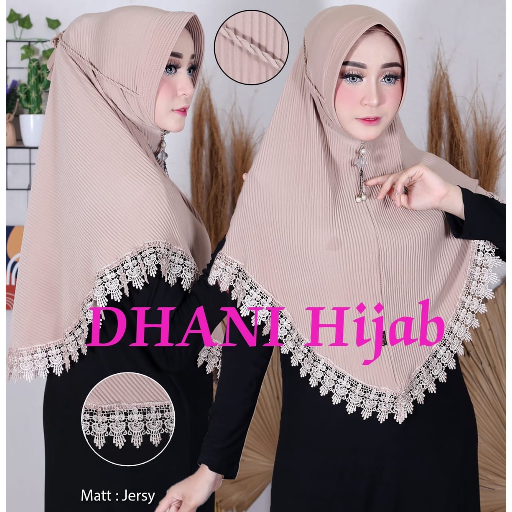 [ TERBARU ] Hijab plisket lidi jersey renda / hijab maryam plisket instan/Kerudung plisket lidi ruby