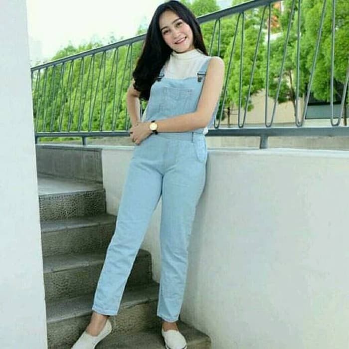 terlaris overall jeans/wearpack jeans/baju wanita murah /baju muslim wanita pesta kantor kuliah kond
