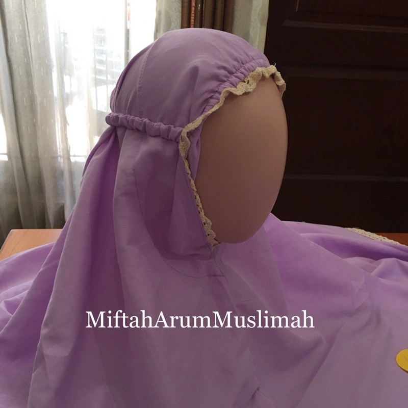 Mukena Anak Katun Polos Renda 7-12th