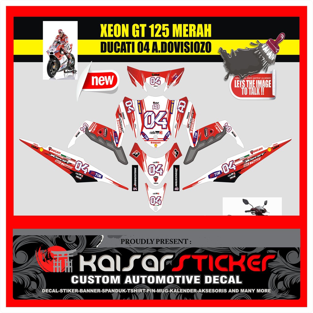 DECAL STICKER MOTOR FULL BODY STIKER YAMAHA XEON GT 125 PUTIH 04