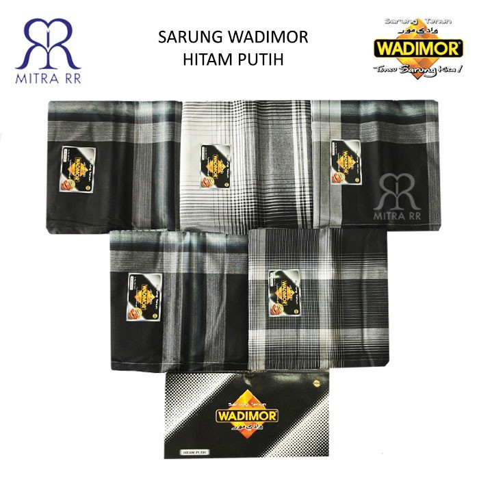 Sarung Tenun WADIMOR motif HITAM PUTIH Satuan/ Grosir Sarung Dewasa