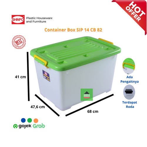Container Box Shinpo CB82 Kontainer Keranjang Makanan Roti Sayur Buah Daging Kotak Plastik Penyimpan
