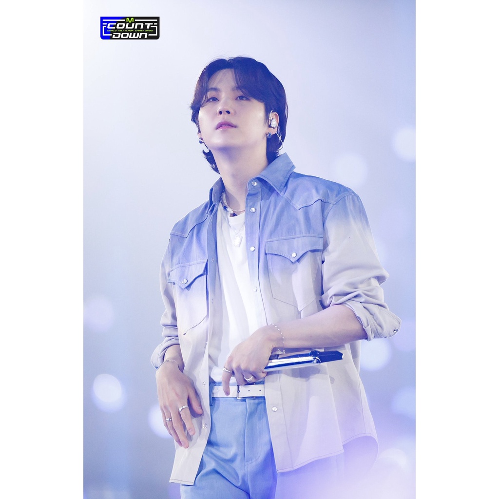 BTS Min Yoongi SUGA Inspired Purple Ombre Lilac Ungu Shirt Kemeja M Countdown Youth Baju