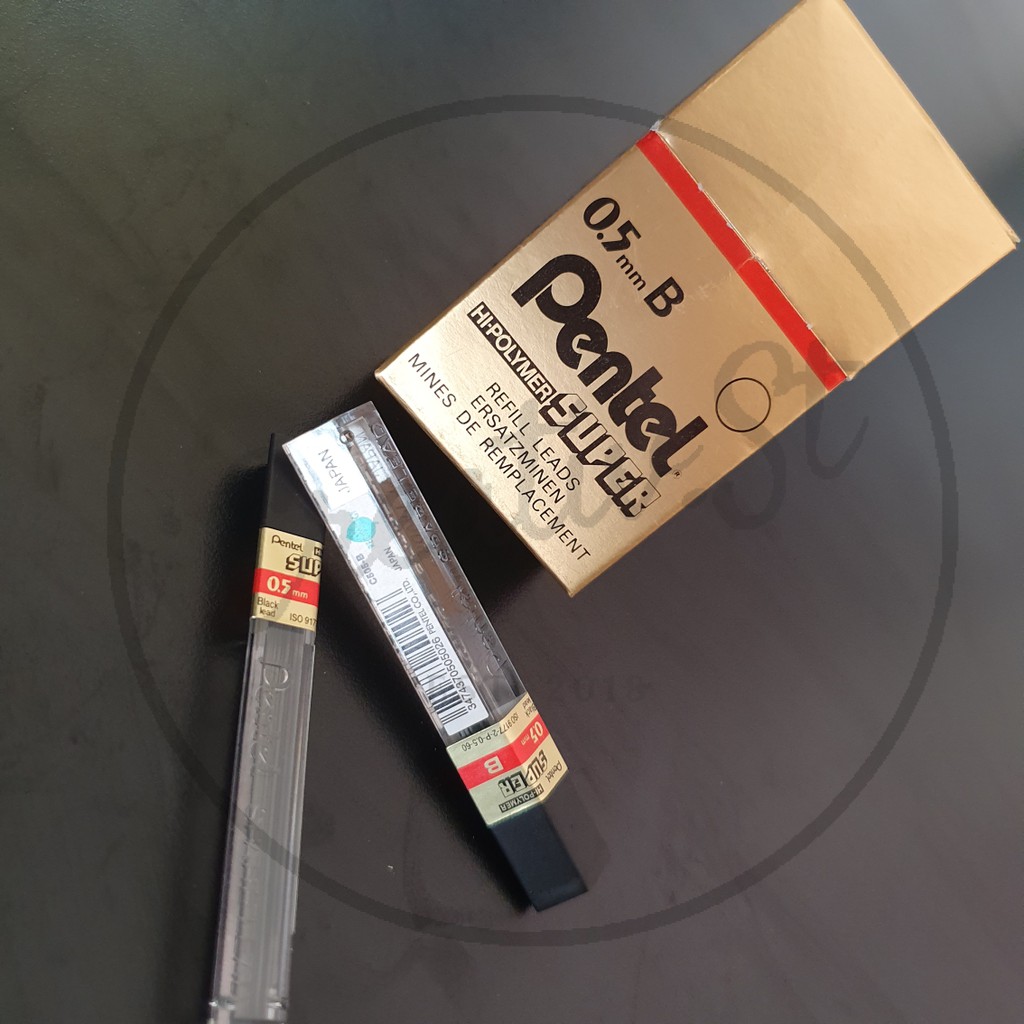  Isi  Pensil  Mekanik SUPER Pentel HB B 2B 0 5mm Shopee 