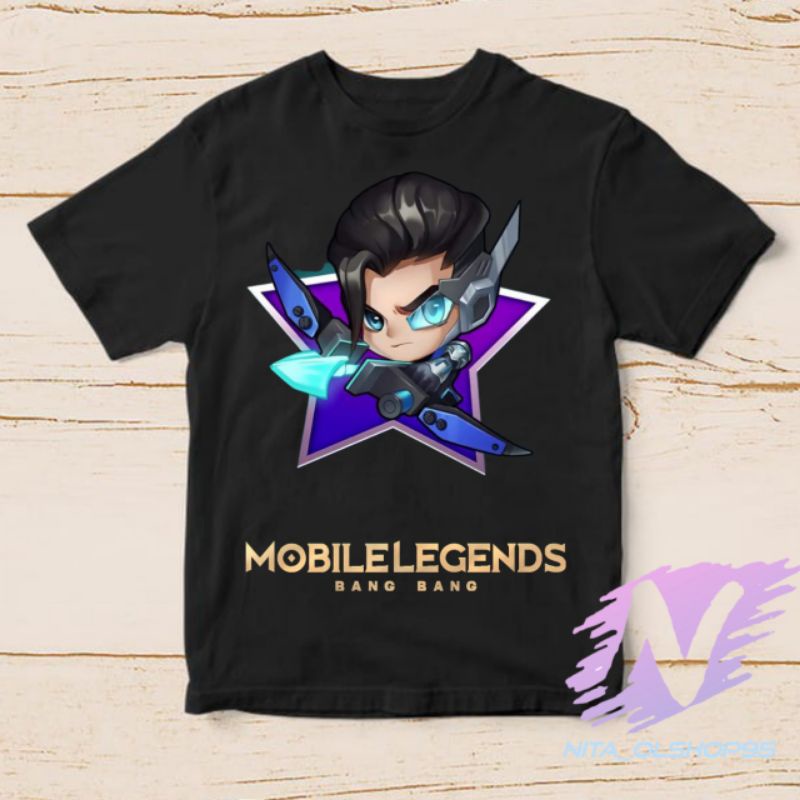 baju anak kaos anak yss mobile legend hero starligth