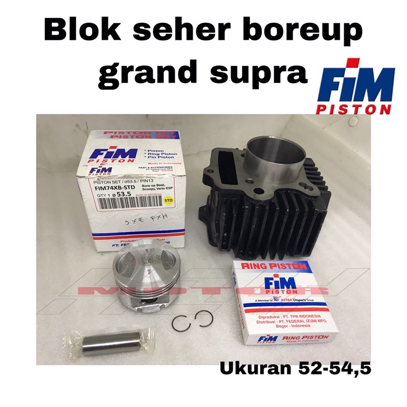 blok block seher bore up Grand Supra fim ukuran 52-54.5