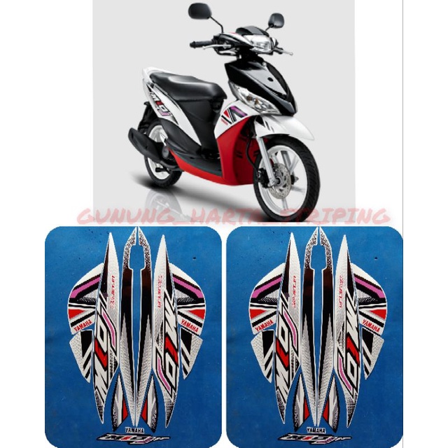 Striping Stripe Stiker Lis Les Body Motor Full Set Yamaha Mio J FI CW Teen 2012 Standar Original War