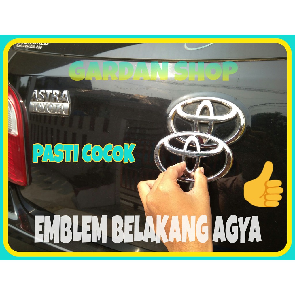 Emblem Lambang TOYOTA Chrome Belakang AGYA Logo Toyota For Toyota Agya Rear Warna Chrom