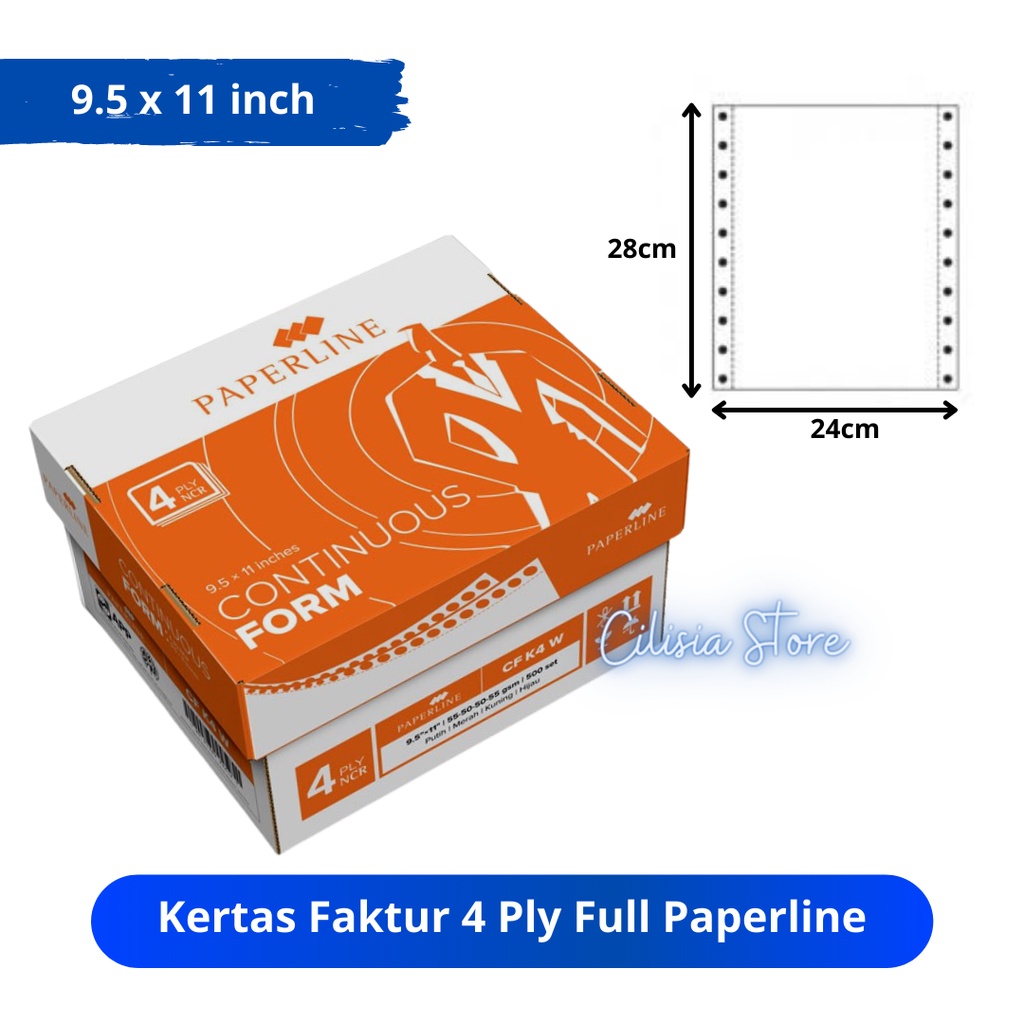 

Kertas Faktur 4 Ply Full Continous Form Paperline 9.5 x 11 inch [Full]