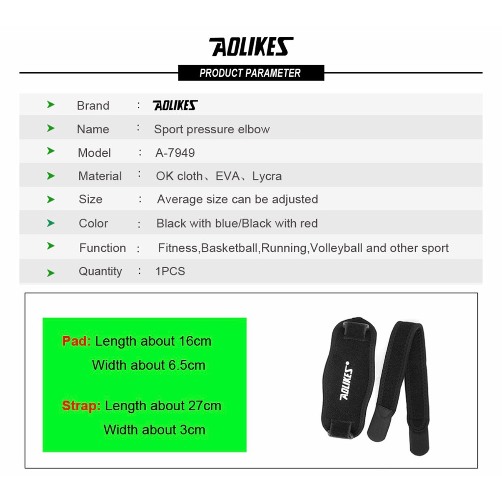 AOLIKES 7949 Elbow Patella / Arm Support Sleeve Gym Fitness Sport - Deker Pelindung Siku Tangan