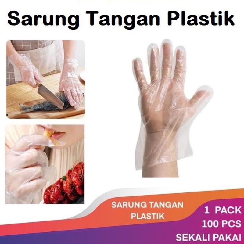 Sarung Tangan Plastik Merk Sunly Isi 100pcs (50pasang)