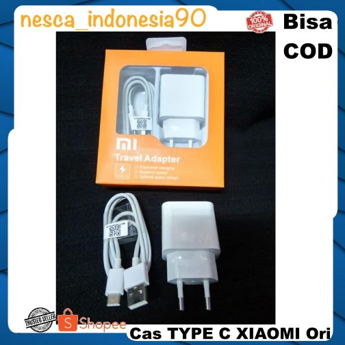 Adaptor Plus Kabel Charger Cas Casan Hp Handphone TYPE C XIAOMI REDMI Ori Original P17