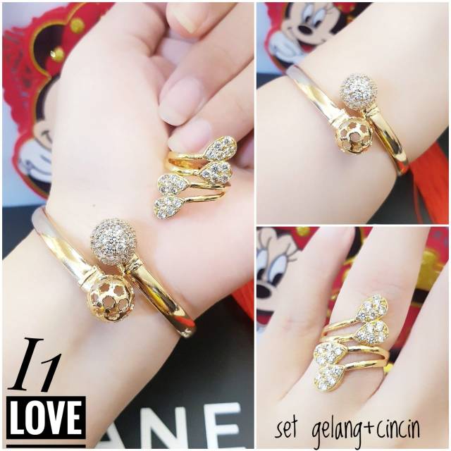 Xuping set perhiasan lapis emas 24k 2303j