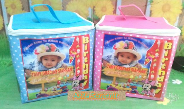 Goodie Bag Tas Souvenir Ulang Tahun / Ultah Anak TENTENG KUBUS CUSTOM-1