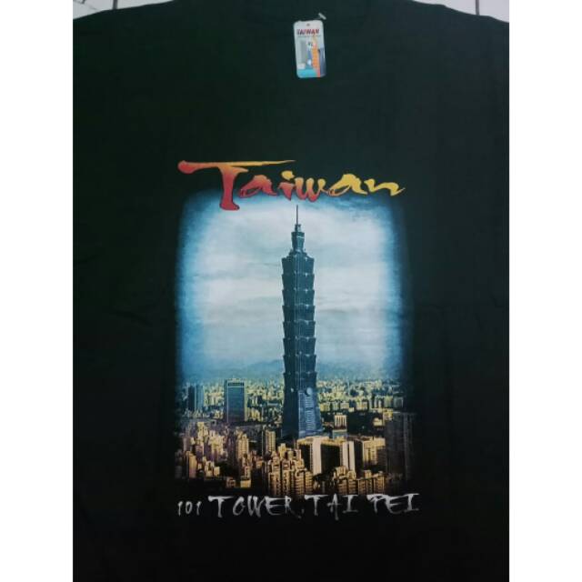 Kaos souvenir taiwan hitam