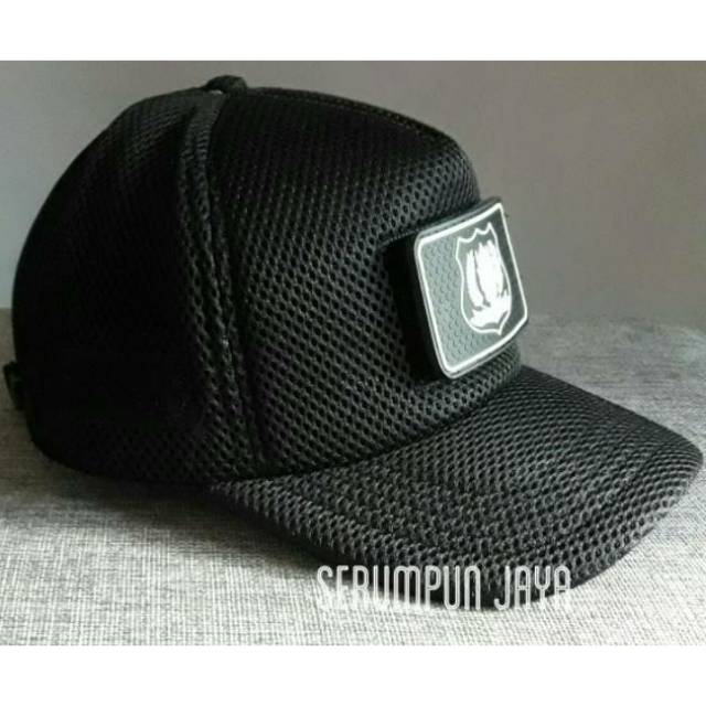 TOPI SECURITY LOGO FRAME PUTIH - TOPI SECURITY LOGO PUTIH JARING DOBEL MESH VELCRO + PATCH