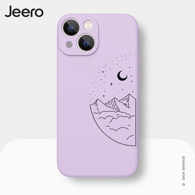 Jeero iPhone 12 Pro Premium Silicone Soft Case HP Couple Cartoon Aesthetic Shockproof Square Edge Ph