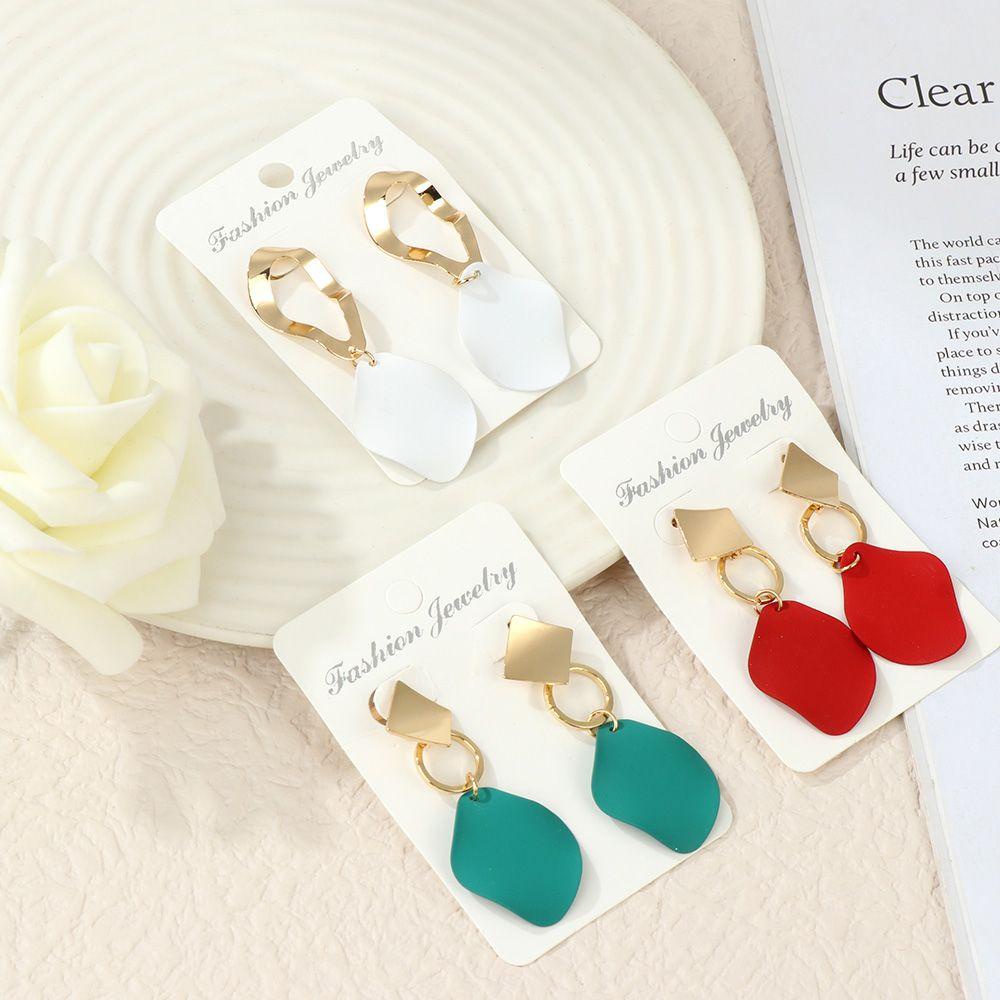 R-flower Drop Earrings Logam Wanita Elegan Anting Menjuntai