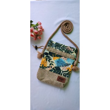 SLINGBAG SERUT KOMBINASI KANVAS/ TAS SERUT KANVAS / TAS SUMBU WANITA / TOTEBAG