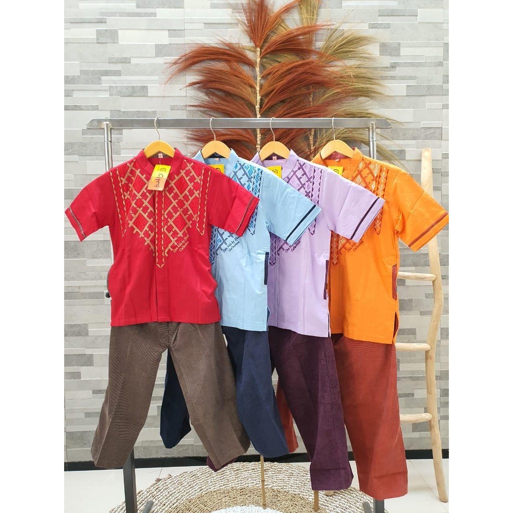 CITRA KIDS BUSANA Baju Koko Anak Laki Muslim Cowok Set Setelan 2 - 11 Tahun Bordir COD