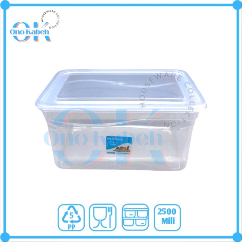 Food Box 2500ml / tempat makanan / tempat donat / kotak makan 2500ml / toples KMP 2500 Natural