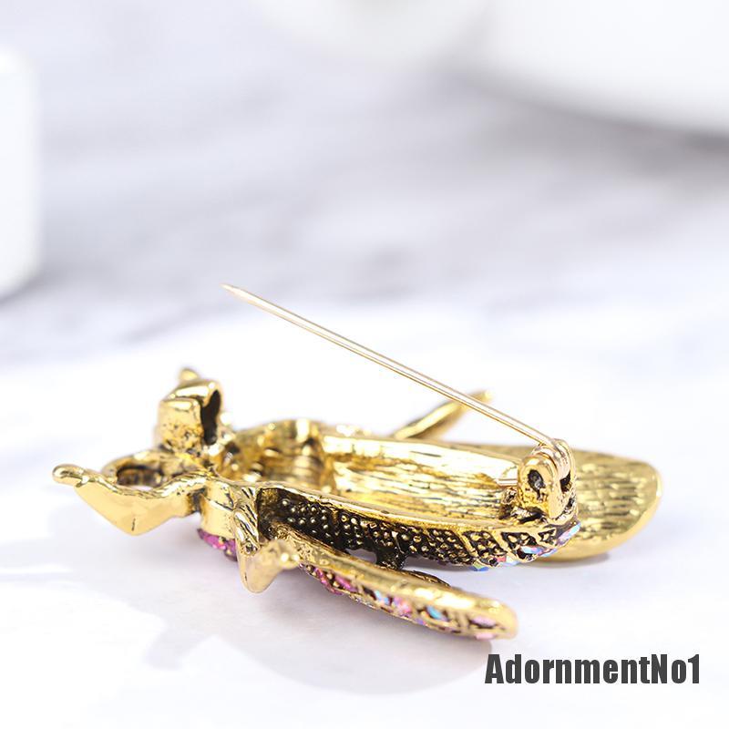 (Adornmentno1) 1pc Bros Pin Bentuk Lebah Bumble Bee 3d Aksen Berlian Imitasi Untuk Wanita