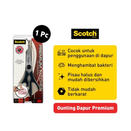 3M Scotch Gunting Dapur Premium Tahan Karat Kitchen Scissors KS-P - 1