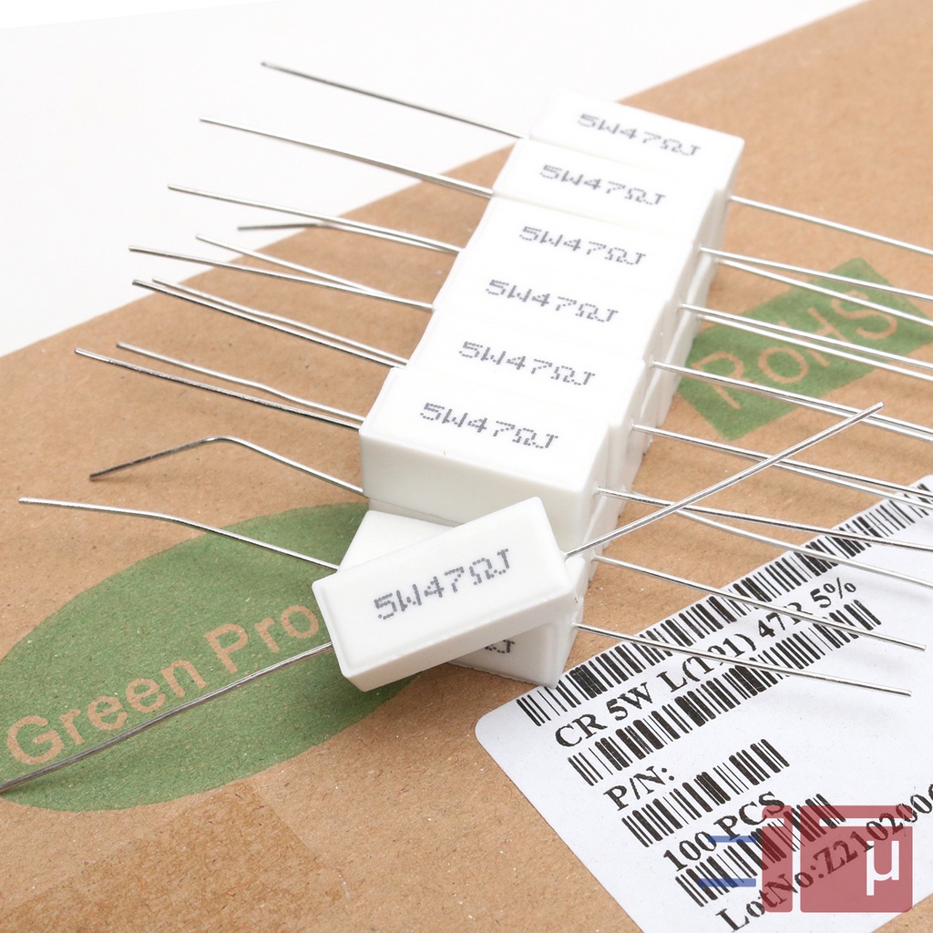 Resistor Kapur 47R 47 Ohm 5W Taiwan Kaki Tembaga