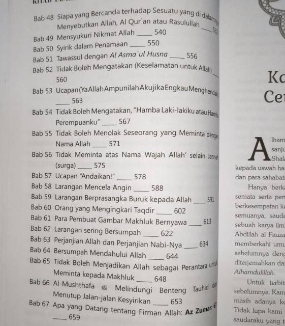 Ringkasan Syarah Kitab Tauhid EDISI TERBARU + MATAN ARAB