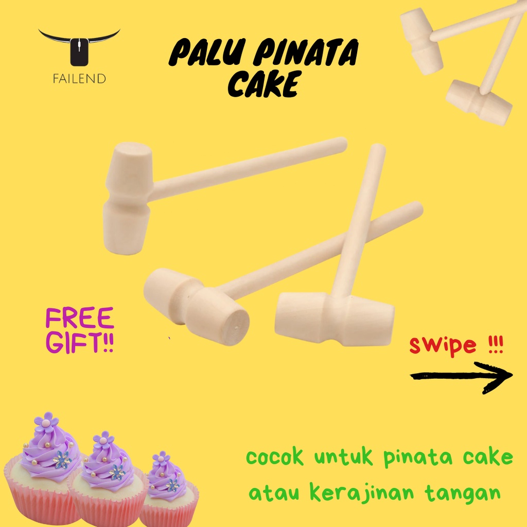 Palu Pinata Cake Mini Bahan Kayu Serbaguna