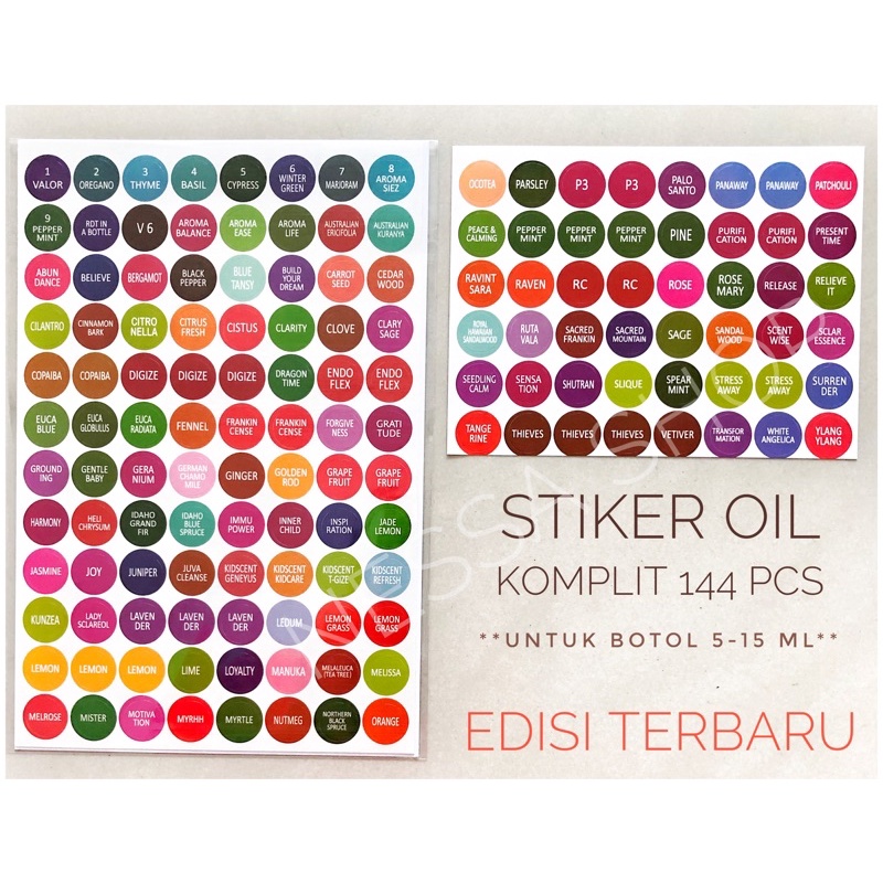 Stiker Oil Komplit 144 pcs EDISI TERBARU