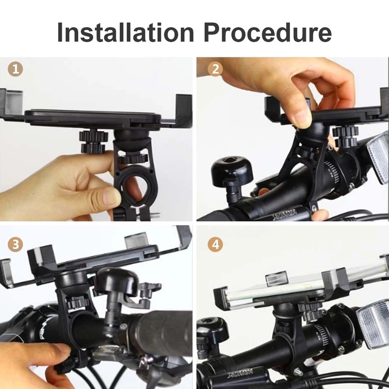 Bracket Dudukan Handphone Universal Rotasi 360 Derajat Adjustable Untuk Setang Sepeda