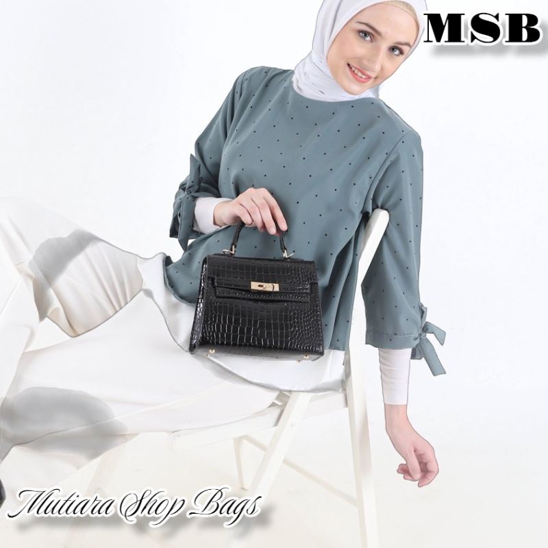 MSB - (COD) New Tas Selempang Croco Top Handle Bag Acc Import Mewah