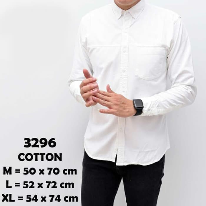 Kemeja Kantor Resmi Murah Warna Putih Reguler 18 8205HM Baju Lengan Panjang Formal Putih Polos Sl
