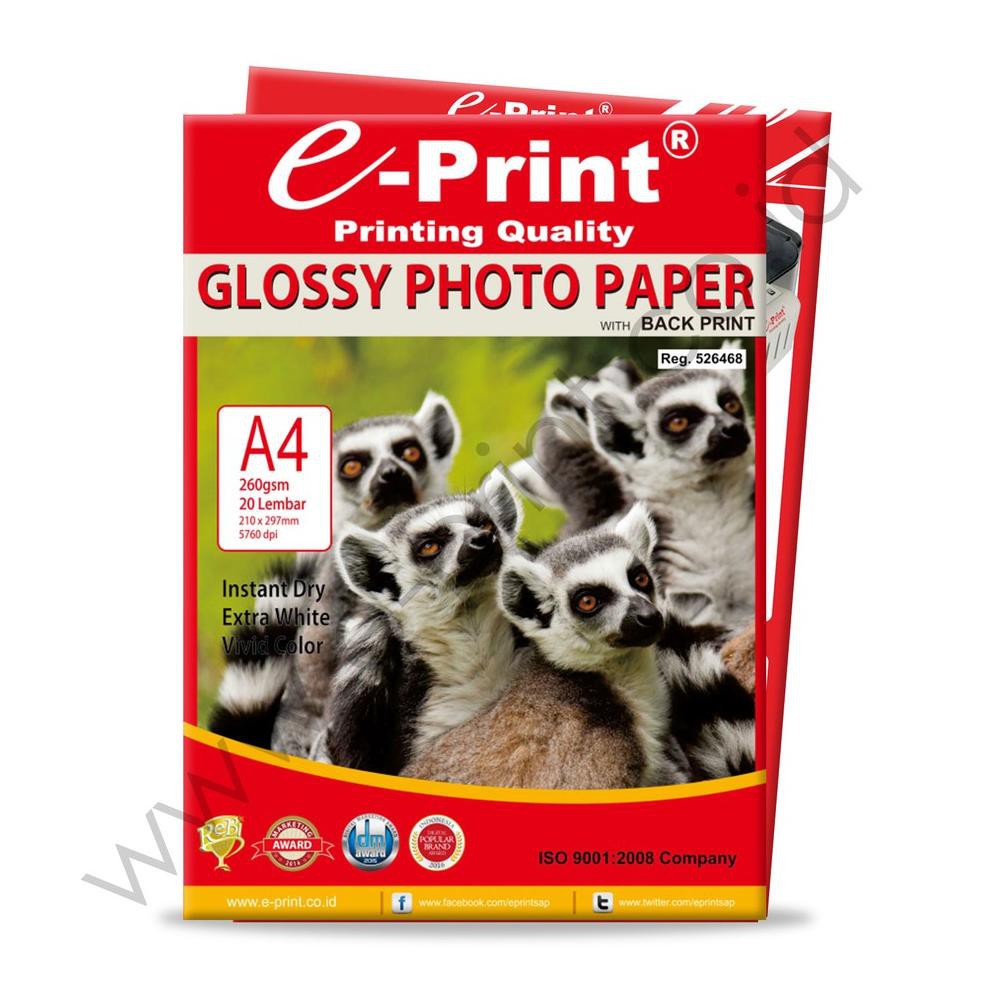 

qR2Code Eprint Glossy Photo Paper Glossy A4 260gsm ( KOALA ) A2S9 (Kekinian)