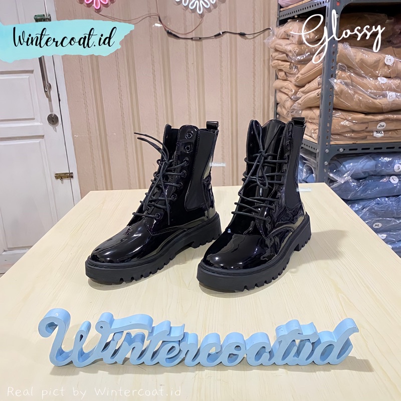 Boots wanita import fashion korea irene sepatu cewek boot autumn winter