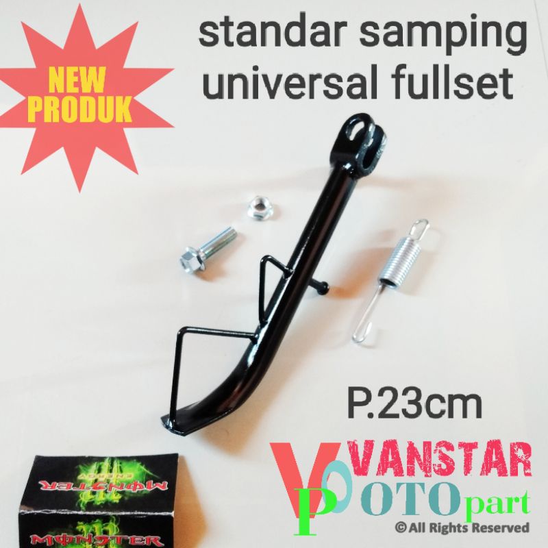 standar samping jagang samping universal panjang 23 cm warna hitam