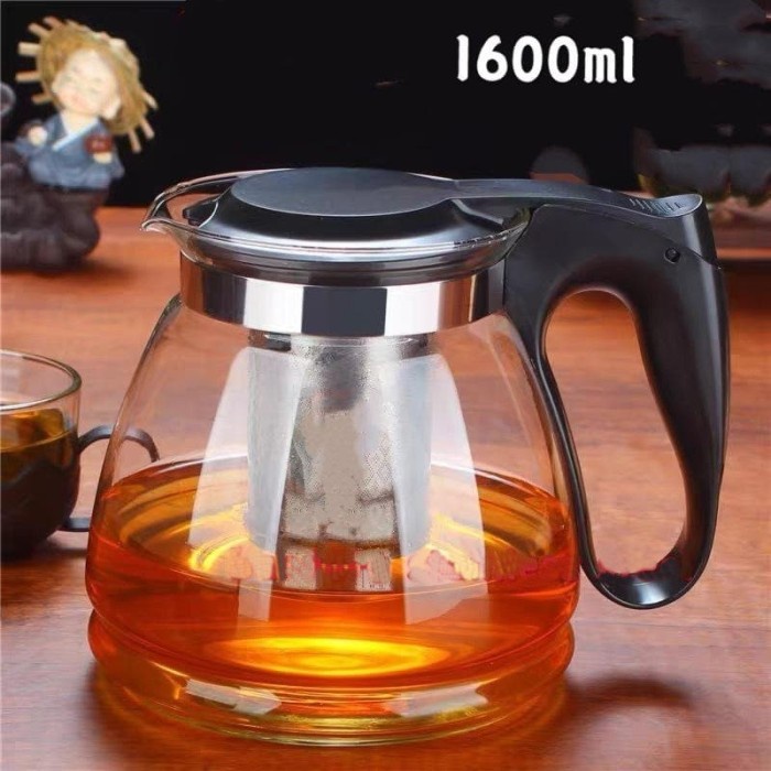 

DISKON - (BISA COD) Teko teh kopi dengan saringan 1600ml kaca