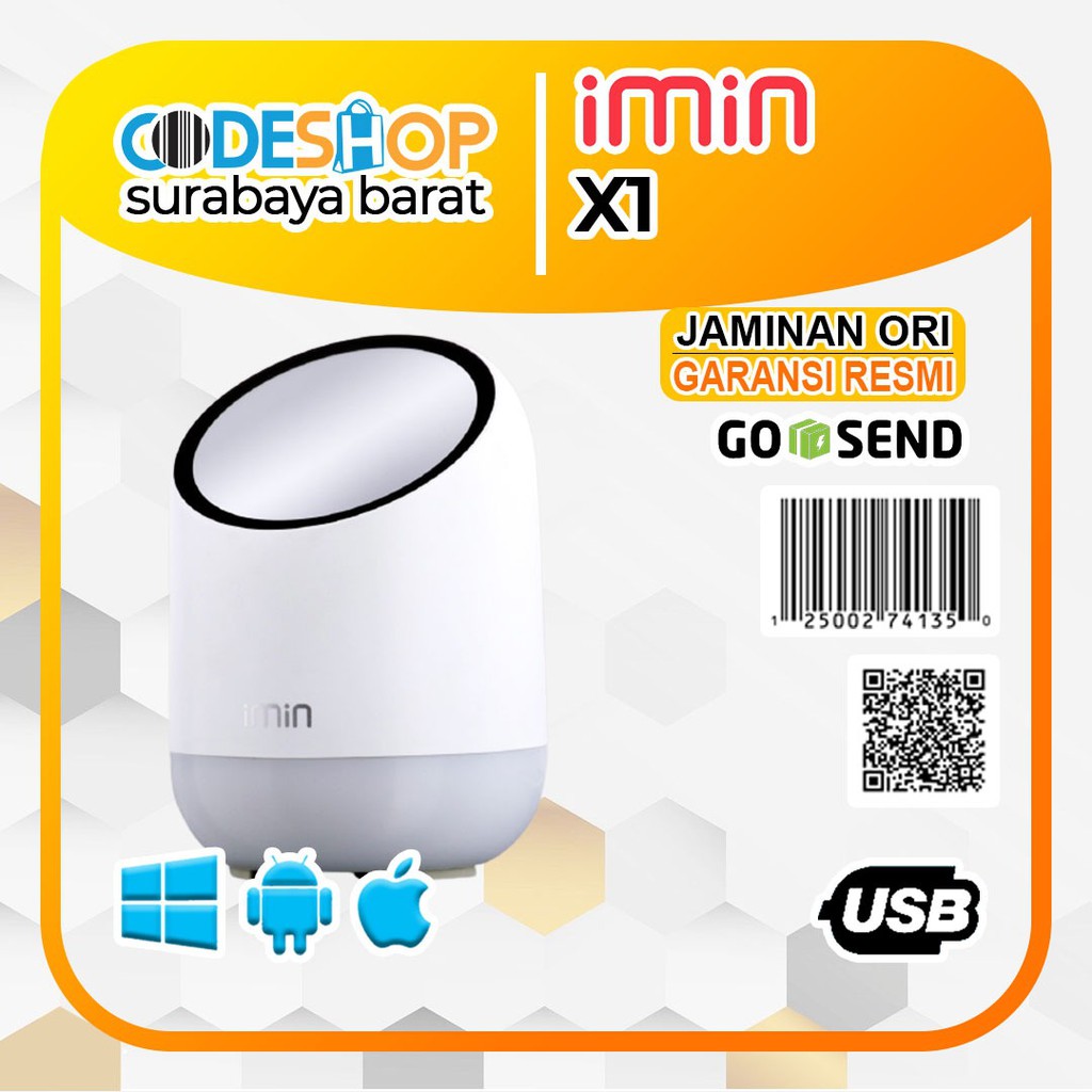 SCANNER BARCODE IMIN XI 1D DAN 2D (QR) USB+DUDUK DIGITAL SCANNER