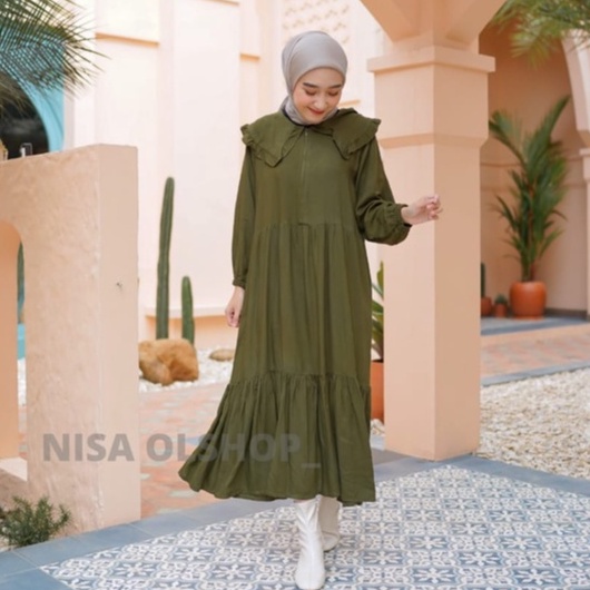 MARITA MIDI DRESS - KATUN RAYON - BAHAN ADEM - UKURAN  L-XL - PAKAIAN WANITA - BISA COD