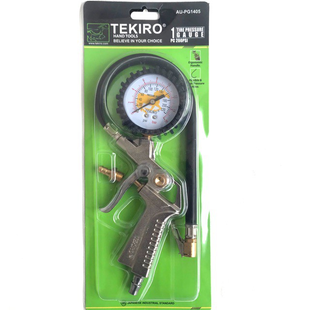 TEKIRO Tire Pressure Gauge Inflator Alat Isi Ukur Buang Angin 3 In 1 200 psi 16 Bar AU PG 1405