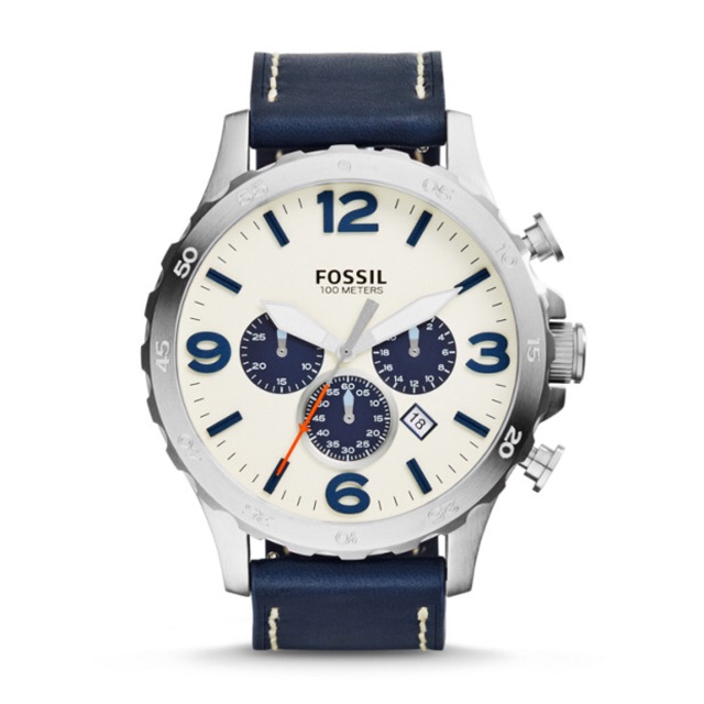 Fossil Nate Chronograph Navy Leather (JR1480)